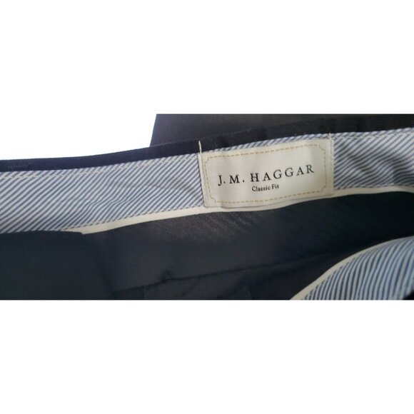 J.M. Haggar Men's Stretch Classic Fit Flat Front Suit Pants,BLACK, 38x30 HY00182 - Picture 6 of 12